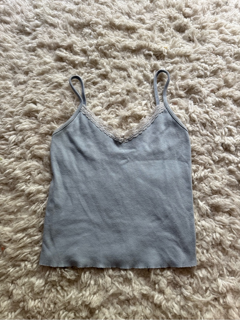 Brandy Melville Lace-Trim V-Neck Cami Tank Top